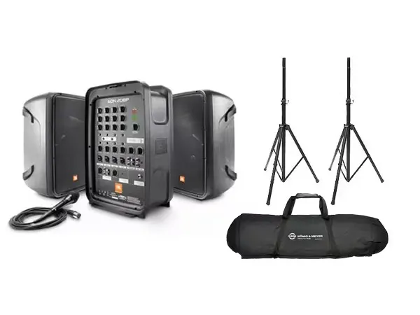JBL EON208P ポータブルPAシステム(スピーカースタンド2本付き) レンタル(音響(PA))